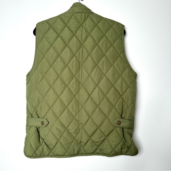 Old Money Heritage Quilted Corduroy Lined Olive Green Gorpcore Equestrian Vest - Picture 7 of 12